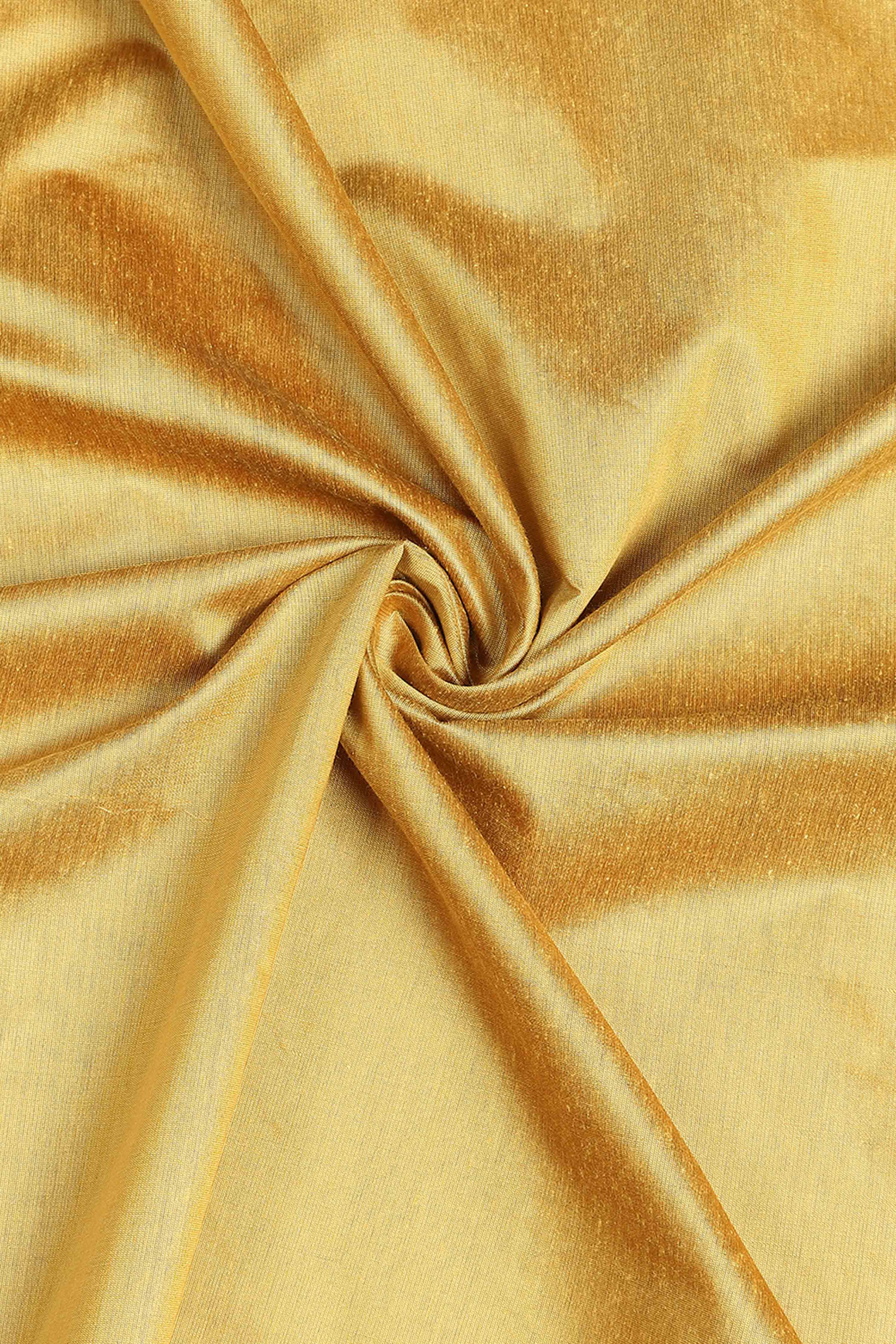 Mustard Poly Cotton Banarasi Unstitched Suit Set image number 2