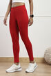 Black Cotton Blend Solid Leggings image number 2