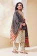 Beige Cotton Straight Suit Set image number 5