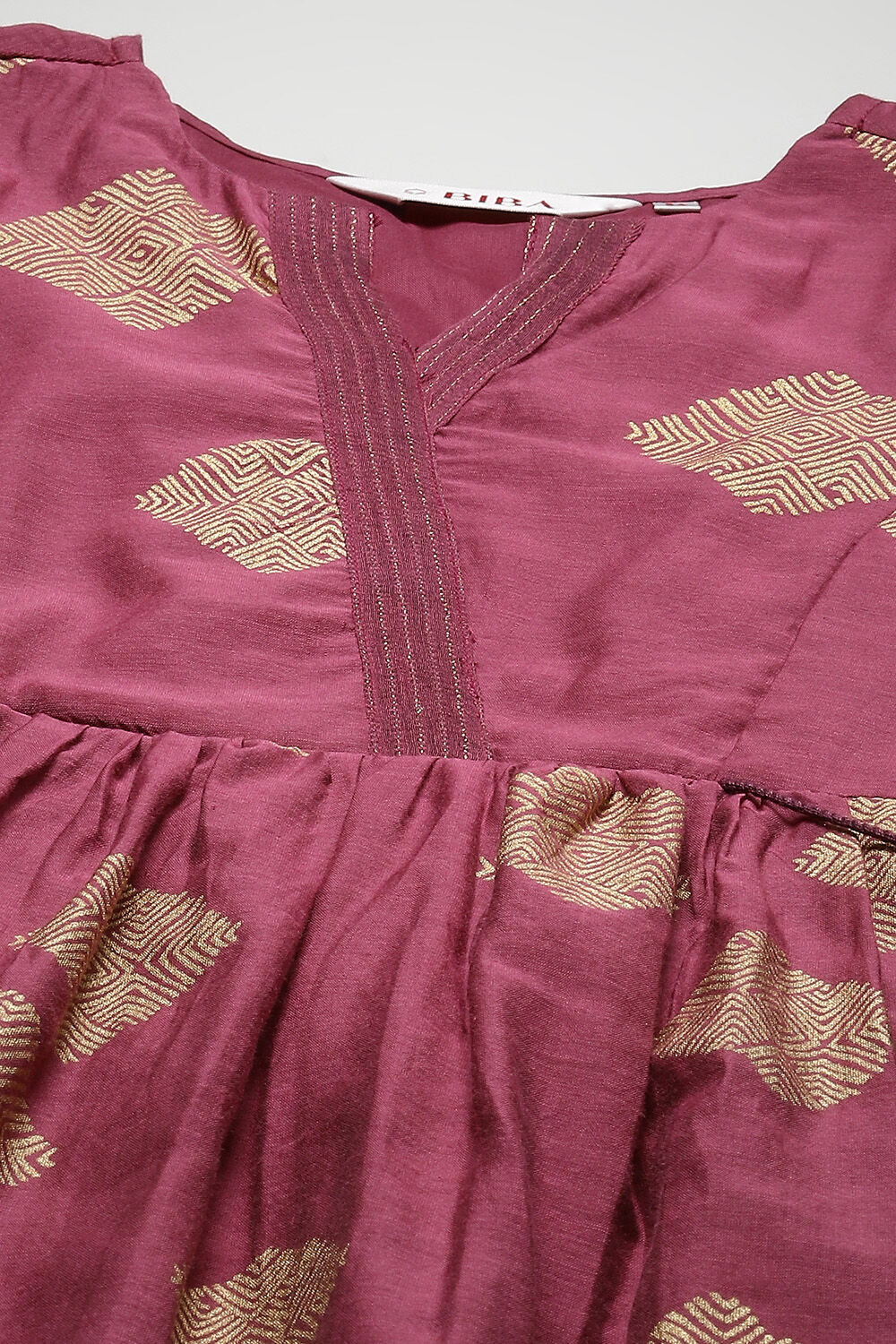 Golden Yellow Cotton Blend Tiered Printed Dress image number 1