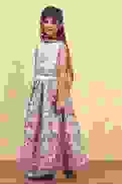 Neutral Cotton Kalidar Lehenga Set image number 2