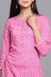 Pink Unstitched dress material Suit Set image number 1