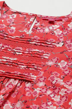 Red Cotton Printed Short Top image number 1