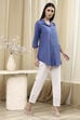 White Cotton Blend Solid Straight Shirt Style Kurti image number 0