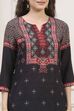 Teal Rayon Straight Printed Kurta image number 1