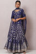 Blue Straight Art Silk Lehenga Set image number 7