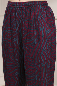 Teal Viscose Rayon Straight Printed Kurta Pants Set image number 2