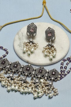 Purple Brass Necklace Set image number 4