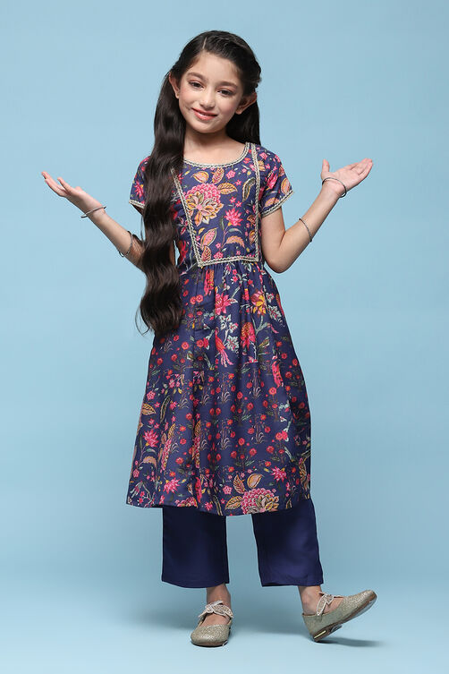 Buy Blue Polyester Gathered Printed 2 Piece Set for INR1599.00 |Biba India