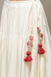 Red & Off White Cotton Blend Straight Kurta Suit Set