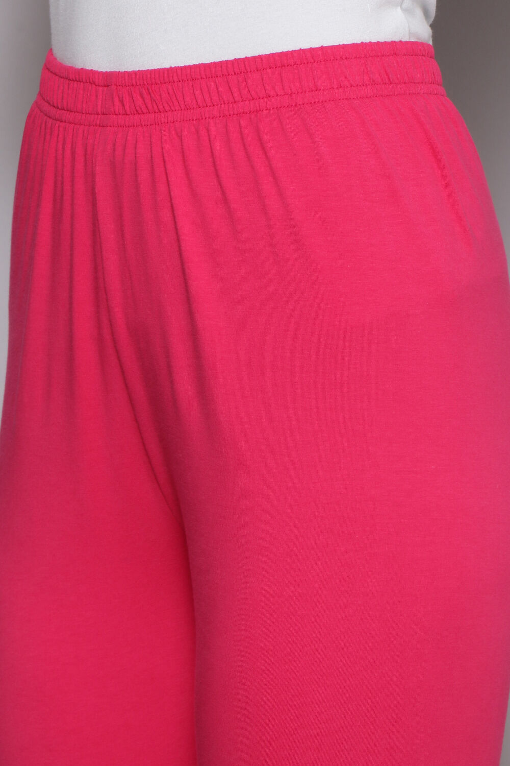 Fuschia Cotton Blend Solid Churidar image number 5