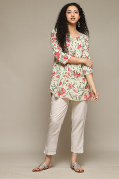 Olive Green Rayon Printed Kurti image number 0