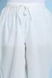 White Cotton Solid Straight Suit Set image number 2