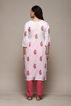 Pink Cotton Printed Unstitched Suit Set image number 5