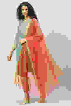 Red Art Silk Yarndyed Dupatta image number 2