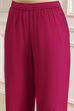 Purple Viscose Straight Printed Fusion Set image number 2