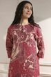 Onion Pink Cotton Printed Straight Kurta image number 1