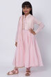 Pastel Pink Cotton Anarkali Kurta Churidar Suit Set image number 4