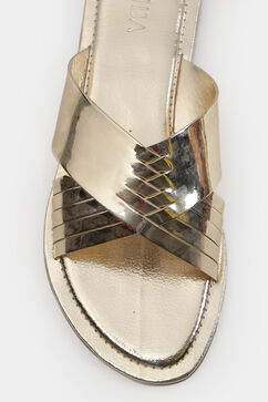 Gold Toned Criss Cross Flats image number 1