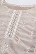 Beige Chanderi Blend Machine Embroidered Unstitched Suit Set image number 2