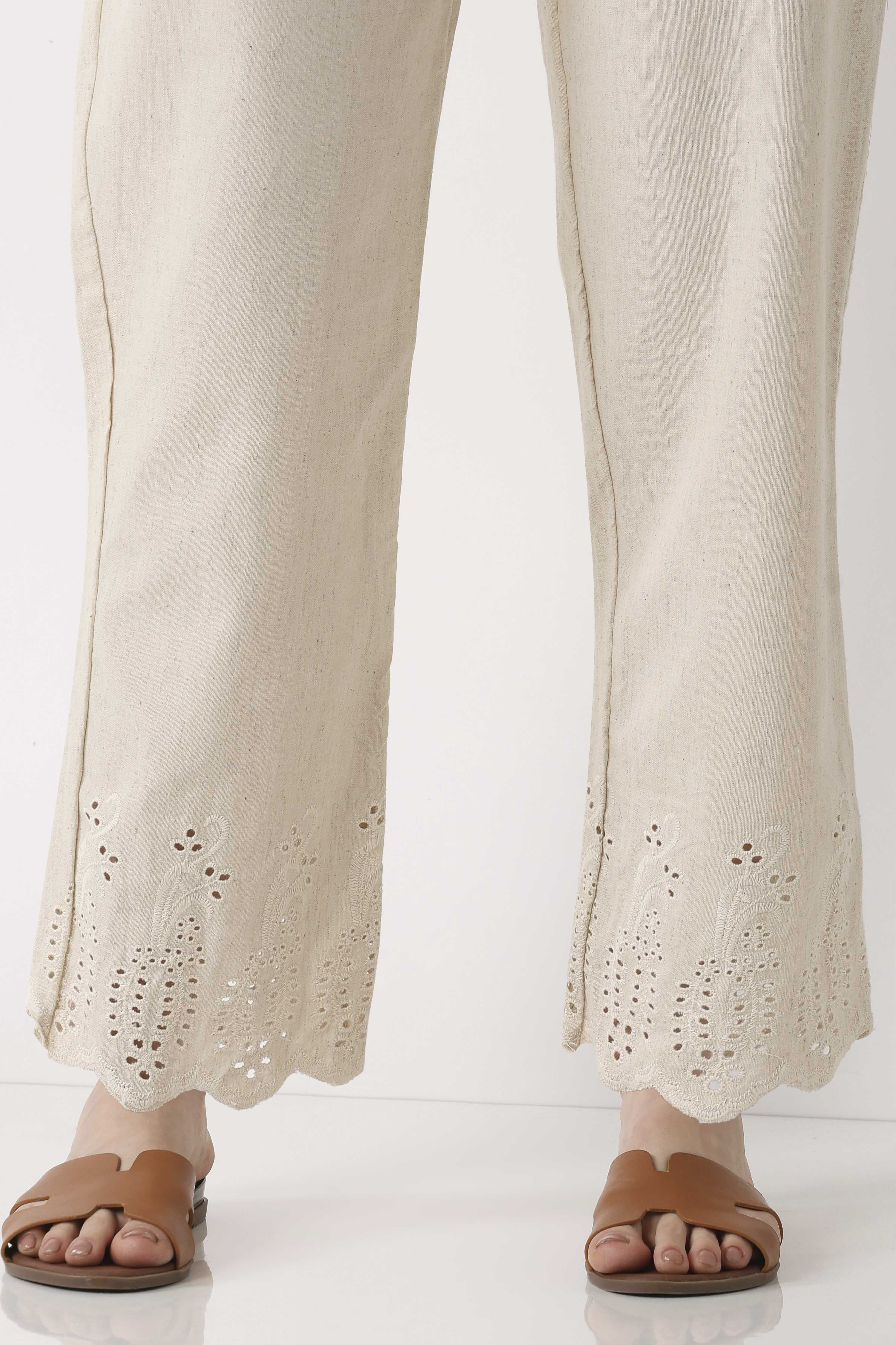 Natural Cotton Blend Straight Pants image number 6