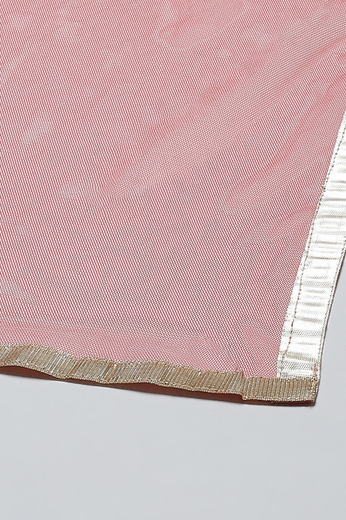 Mustard Art Silk Straight Kurta Slim Pants Suit Set image number 3