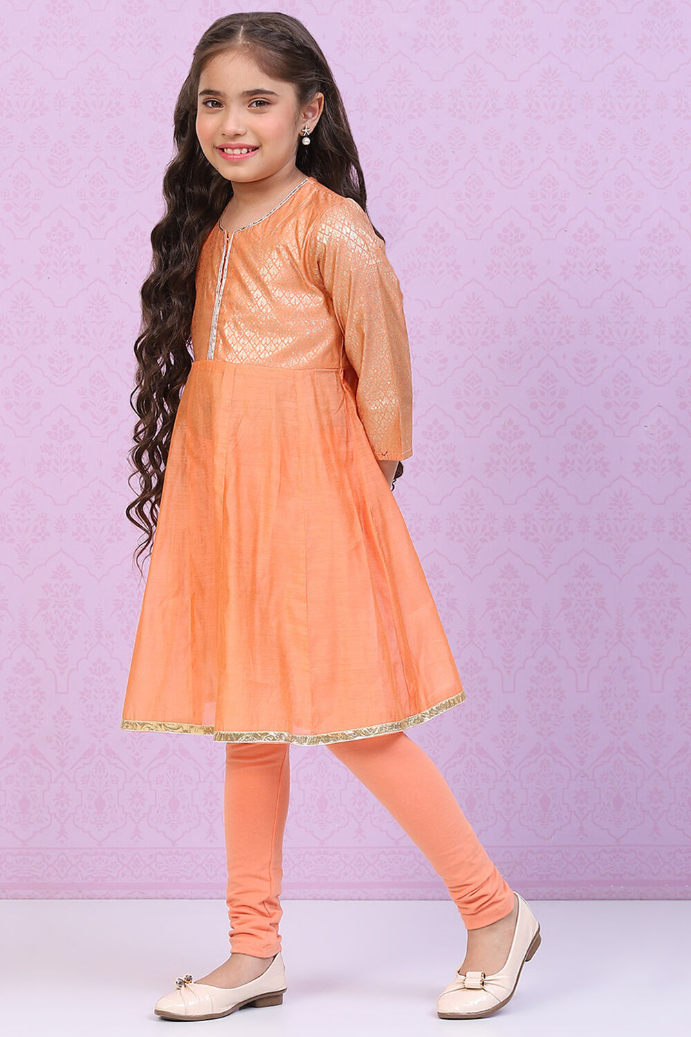 Blue Art Silk Straight Printed Kurta Set image number 3