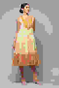 Orange Cotton Tiered Dress image number 3