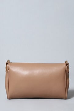 Beige Pu Leather Shoulder Bag image number 3