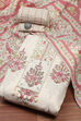 Yellow Cotton Hand Block Print Unstitched Suit Set image number 0