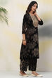 Black Velvet Straight Kurta image number 3