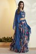 Blue Viscose Rayon Printed Lehenga Set image number 6