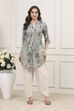 Green Cotton Printed Straight Kurti image number 7