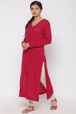 Fuchsia Acro Woolen Kurta image number 2