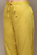 Mustard Cotton Anarkali Kurta Lehenga Set image number 2