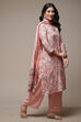 Light Pink Modal Straight Kurta Palazzo Suit Set image number 4