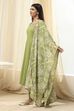 Blue Cotton Foil Printed Anarkali Suit Set image number 3