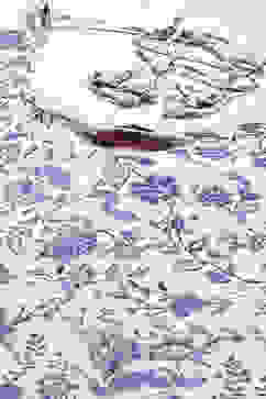 White and Blue Floral Anarkali Suit Set image number 1