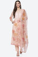 Peach Organza Unstitched Suit Set image number 0