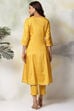 Mustard Viscose Kalidar Kurta Slim Pant Suit Set image number 6