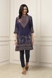 Blue Viscose Rayon Ethnic Motif Printed Straight Kurta image number 5