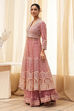 Pink Net Embroidered Anarkali Lehenga Set image number 3