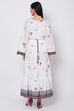 Off White Cotton Tiered Dress image number 4