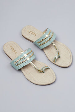 Mint Green Kohlapuri Sandal image number 6