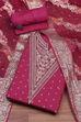 Botle Green Tissue Chanderi Embroidered Unstitched Suit Set image number 0