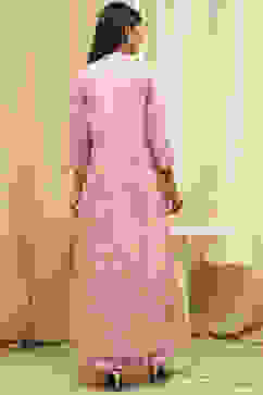 Light Pink Printed Layered Cape Dress image number 5
