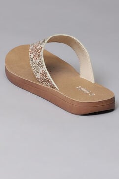 Beige Pu Leather Flats image number 5