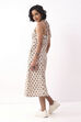 Ivory Cotton Printed A Line Dress image number 3