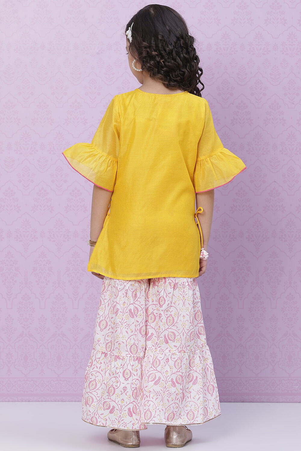 Red Art Silk Straight Top image number 4