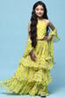 Lime Yellow Polyester Straight Set image number 7